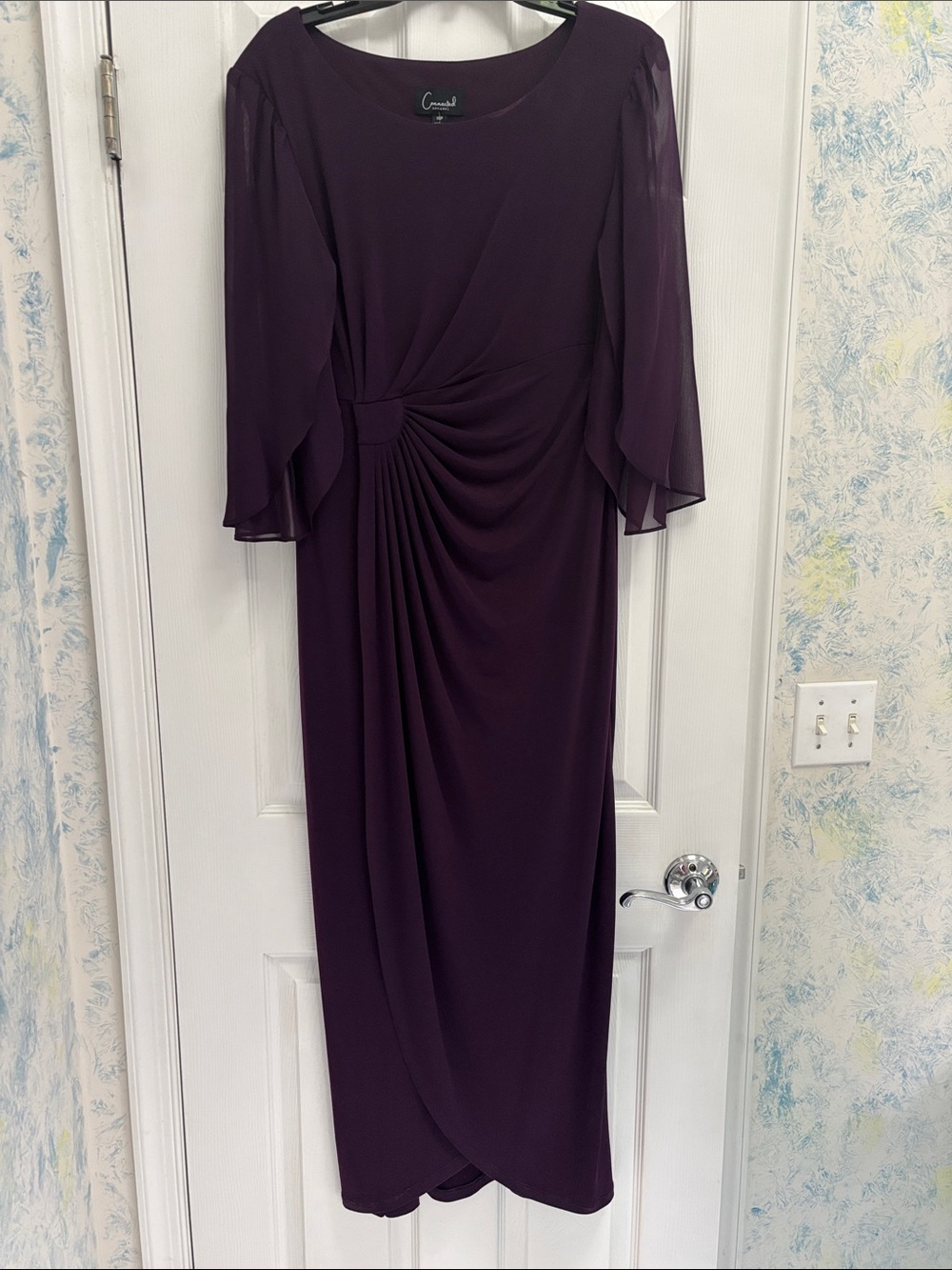 Chic Purple Evening Dress with Draped Detail